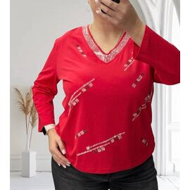 Светр жіночий 27096 red р.50-60 "PULSE" недорого оптом від прямого постачальника