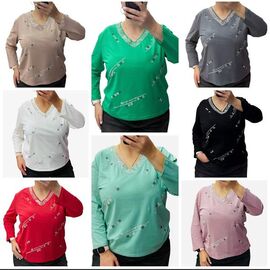 Светр жіночий 27096 white р.50-60 "PULSE" недорого оптом від прямого постачальника