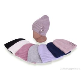 Жіноча шапка Зима J09 mix (3 шт. р.сіткаOne size) "TUZZI" недорого оптом від прямого постачальника