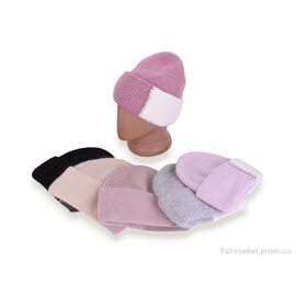 Жіноча шапка Зима J10 mix (3 шт. р.сіткаOne size) "TUZZI" недорого оптом від прямого постачальника