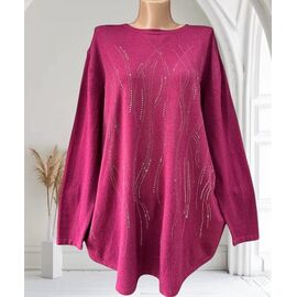 Фотография Свитер женский 25202 crimson р.52-60 "Elena&Vika" недорого оптом от прямого поставщика