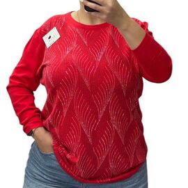 Светр жіночий 25220 red р.52-60 "Elena&Vika" недорого оптом від прямого постачальника