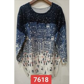 Фотография Свитер женский 7618 blue р.3XL-4XL "LIDA" недорого оптом от прямого поставщика