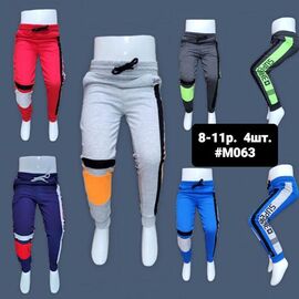 Штани дитячі спортивні на хлопчика M063 red р.8-11 "MMZ" недорого оптом від прямого постачальника