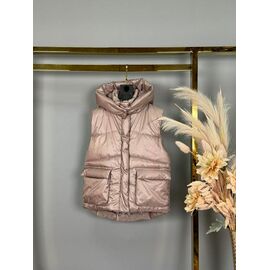 Жилетка дитяча на дівчинку 508 beige р.146-164 "Delfinka" недорого оптом від прямого постачальника