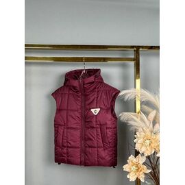 Фотография Жилетка детская на девочку 649 wine р.140-164 "Delfinka" недорого оптом от прямого поставщика