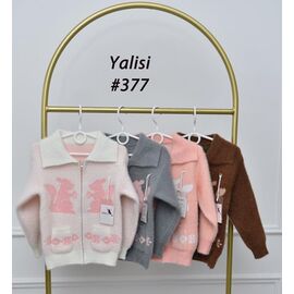 Фотография Кофта детская на девочку 377 brown р.110-150 "Yalisi" недорого оптом от прямого поставщика