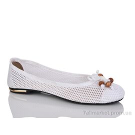 Балетки жіночі зручні Літо Озтер білий (8 пар р.36-40) "Selena" недорого оптом від прямого постачальника