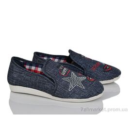 Фотография Слипоны детские без шнурков Лето Кеди джинс зірки (8 пар р.30-35) "Selena" недорого оптом от прямого поставщика