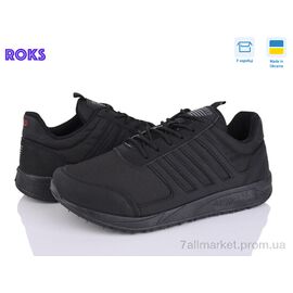 Кросівки чоловічі модні Весна/осінь 4025 чорний (6 пар р.40-45) "Roks" недорого оптом від прямого постачальника