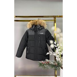 Фотография Курка детская зимняя на мальчика WK593 black-grey р.134-158 "Delfinka" недорого оптом от прямого поставщика