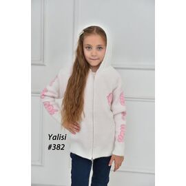Фотография Кофта детская на девочку 382 white р.110-150 "Yalisi" недорого оптом от прямого поставщика