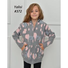 Фотография Кофта детская на девочку 372 grey р.110-150 "Yalisi" недорого оптом от прямого поставщика