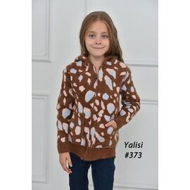 Фотография Кофта детская на девочку 373 brown р.110-150 "Yalisi" недорого оптом от прямого поставщика