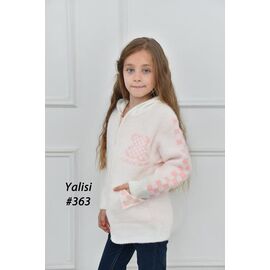 Фотография Кофта детская на девочку 363 white р.110-150 "Yalisi" недорого оптом от прямого поставщика