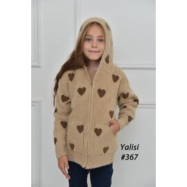 Фотография Кофта детская на девочку 367 beige р.110-150 "Yalisi" недорого оптом от прямого поставщика