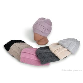 Жіноча шапка Зима J02 mix (3 шт. р.сіткаOne size) "TUZZI" недорого оптом від прямого постачальника