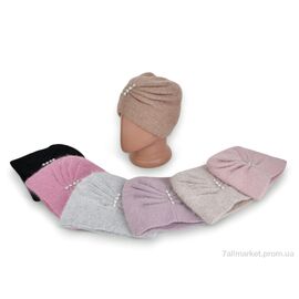 Жіноча шапка Зима J04 mix (3 шт. р.сіткаOne size) "TUZZI" недорого оптом від прямого постачальника