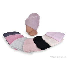 Жіноча шапка Зима J16 mix (3 шт. р.сіткаOne size) "TUZZI" недорого оптом від прямого постачальника