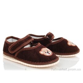 Тапки дитячі домашні Весна/осінь Смайл коричневый (5 пар р.25-29) "Slippers" недорого оптом від прямого постачальника