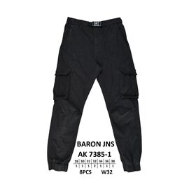Штани чоловічі утеплені AK 7385-1 black р.29-38 "God Baron" недорого оптом від прямого постачальника