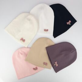 Шапка дитяча на дівчинку CN927 mix р.52-54 "SELFI" недорого оптом від прямого постачальника