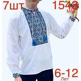 Вишиванка дитяча на хлопчика N1543-4 white р.6-12 "EMRE" недорого оптом від прямого постачальника