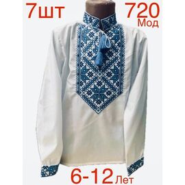 Вишиванка дитяча на хлопчика N720-2 white р.6-12 "EMRE" недорого оптом від прямого постачальника