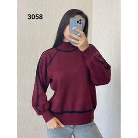 Фотография Свитер женский 3058 wine р.44-48 "FSN" недорого оптом от прямого поставщика