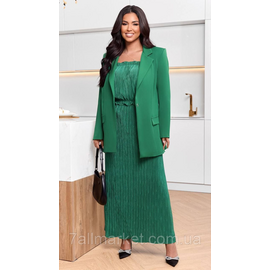 Костюм 3-ка жіночий шовк-плісе+ креп костюмка розміри: 46-60 "LADA" недорого від прямого постачальника