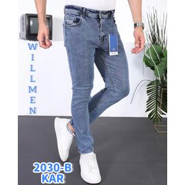 Фотография Джинсы подростковые 2030-B-1 blue р.26-28 "God Baron" недорого оптом от прямого поставщика