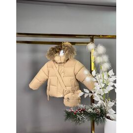 Фотография Курка детская зимняя на девочку 5511 beige р.74-98 "Delfinka" недорого оптом от прямого поставщика