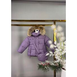 Фотография Курка детская зимняя на девочку 5511 purple р.74-98 "Delfinka" недорого оптом от прямого поставщика