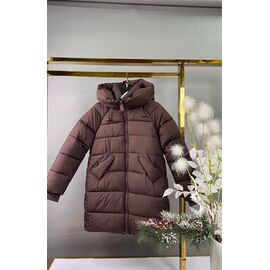 Курка дитяча зимова на дівчинку YS86 brown р.146-170 "Delfinka" недорого оптом від прямого постачальника
