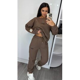 Костюм спортивний жіночий теплий LR378 brown р.S-L "Lora" недорого оптом від прямого постачальника