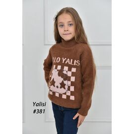 Светер Дитячий на дівчинку 381 brown р.110-150 "Yalisi" недорого оптом від прямого постачальника