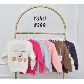 Фотография Свитер детский на девочку 389 pink р.110-150 "Yalisi" недорого оптом от прямого поставщика