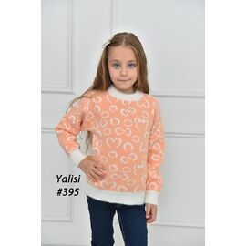 Светер Дитячий на дівчинку 395 orange р.110-150 "Yalisi" недорого оптом від прямого постачальника