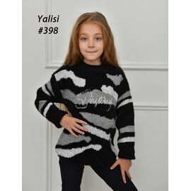Светер Дитячий на дівчинку 398 black р.110-150 "Yalisi" недорого оптом від прямого постачальника