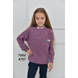 Фотография Свитер детский на девочку 707 brown р.110-150 "Yalisi" недорого оптом от прямого поставщика