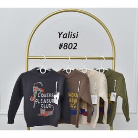 Светер Дитячий на дівчинку 802 khaki р.110-150 "Yalisi" недорого оптом від прямого постачальника