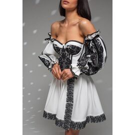 Фотография Платье летнее женское 681 white-black р.36-38 "Odis" недорого оптом от прямого поставщика