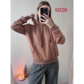 Худі жіноче 5026 brown р.42-48 "FSN" недорого оптом від прямого постачальника