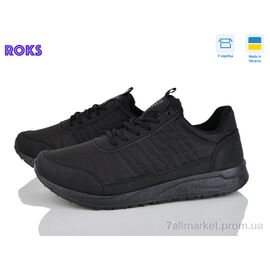 Фотография Кроссовки мужские модные Весна/осень 4024 чорний (6 пар р.40-45) "Roks" недорого оптом от прямого поставщика