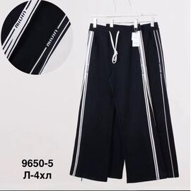 Фотография Штаны спортивные женские 9650-5 black р.44-50 "WELL" недорого оптом от прямого поставщика
