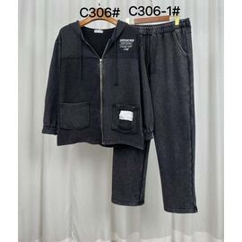 Костюм спортивний жіночий теплий C306 d.grey р.2XL-5XL "Newe" недорого оптом від прямого постачальника