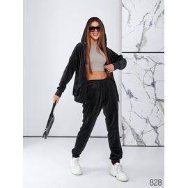 Фотография Костюм спортивный женский тёплый 828 black р.44-58 "DORA" недорого оптом от прямого поставщика