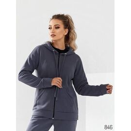 Кофта спортивна жіноча 846-1 d.grey р.44-58 "DORA" недорого оптом від прямого постачальника