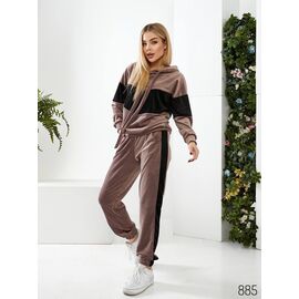 Костюм спортивний жіночий теплий 885 brown-black р.42-56 "DORA" недорого оптом від прямого постачальника