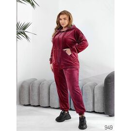 Фотография Костюм спортивный женский тёплый 949 wine р.60-66 "DORA" недорого оптом от прямого поставщика